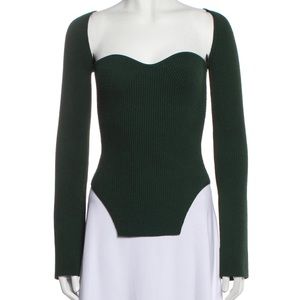 Unbranded boutique sweetheart neckline knit top SZ M L Khaite inspired